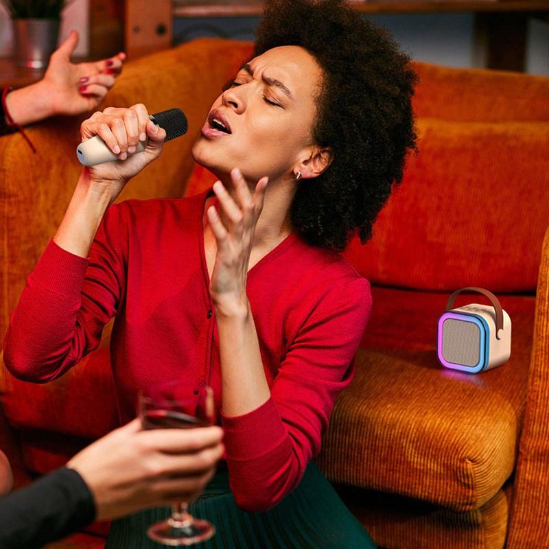 Portable Wireless Karaoke Speaker With Wireless Microphone, HIFI Stereo Sound KTV Speaker System, Wireless Speaker With RGB Colorful LED Lights,Modified Voice,Karaoke Machine For Outdoor, Sports, Travel, Best Gift For Home Party,Birthday Gift - 5